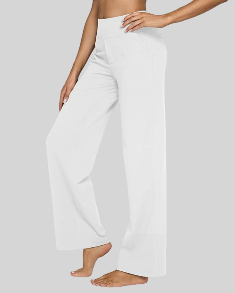 High Waisted Women's Wide Leg Pants with Pockets Business Casual Pants