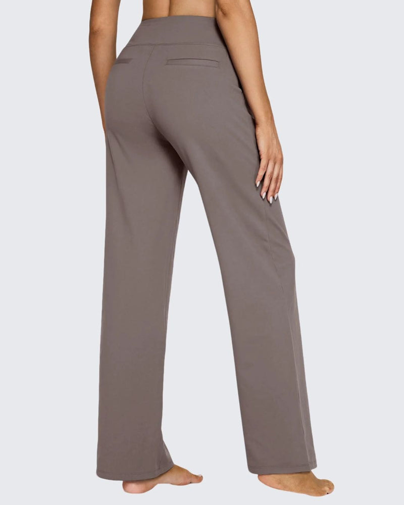 High Waisted Women's Wide Leg Pants with Pockets Business Casual Pants