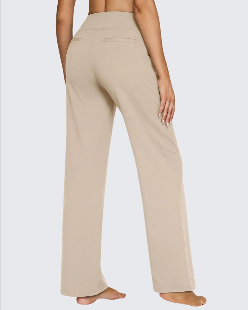 High Waisted Women's Wide Leg Pants with Pockets Business Casual Pants