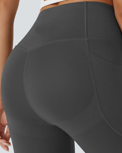 High Waisted Tummy Control Side Pocket Shaping Training Capri Leggings