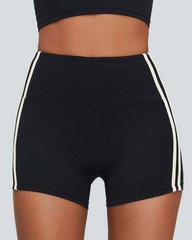 Tummy Control Side Stripes Gym Yoga Seamless Active Shorts