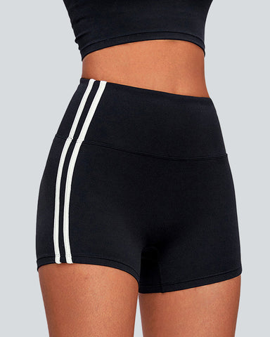 Tummy Control Side Stripes Gym Yoga Seamless Active Shorts