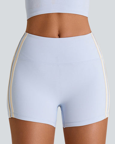 Tummy Control Side Stripes Gym Yoga Seamless Active Shorts