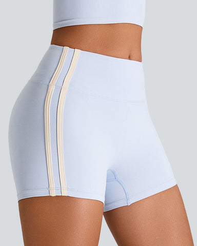 Tummy Control Side Stripes Gym Yoga Seamless Active Shorts