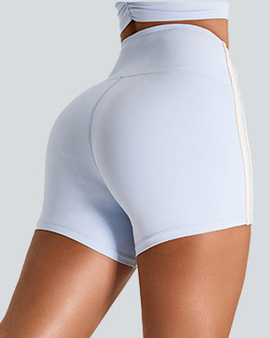 Tummy Control Side Stripes Gym Yoga Seamless Active Shorts