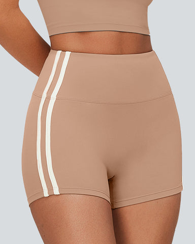 Tummy Control Side Stripes Gym Yoga Seamless Active Shorts