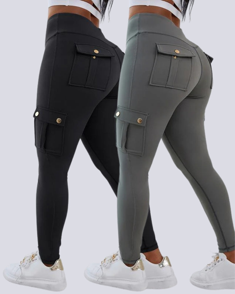 Butt Lifting High Waist Tummy Control Cargo Leggings