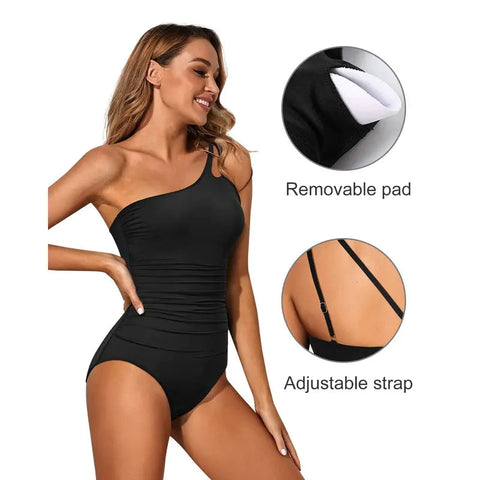 One Shoulder One Piece Swimsuit