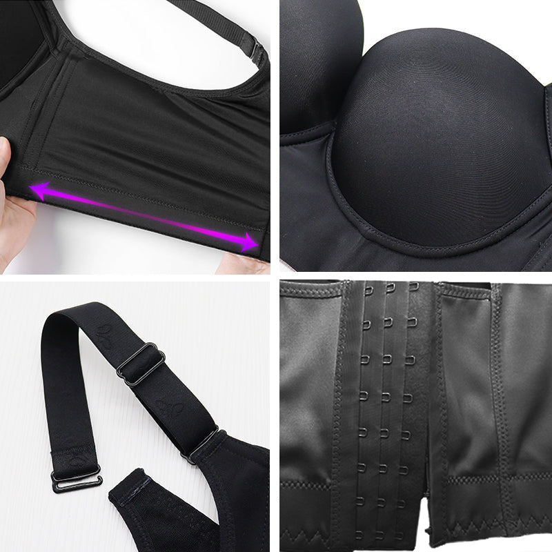 Hrtesus Nakans Back Smoothing Push Up Bra, Woobilly Women Deep Cup Bra Full  Back, Deep Cup Bra Full Back Coverage