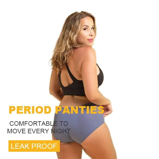 3 Pack Period Panties Leak Proof . menstrual Underwear 3 Layer Protection  Colors Navy , Nude and Grey 