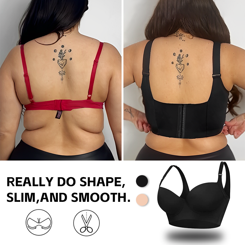 Women's Deep Cup Bra Hides Back Fat,Shapewear Incorporated Push  Up Sports Bra,Full Back Coverage Push Up Sports Bra (Black,48B) : Clothing,  Shoes & Jewelry