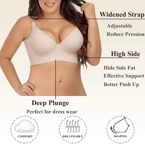 Woobilly Fashion Deep Cup Bra with shapewear incorporated (Size